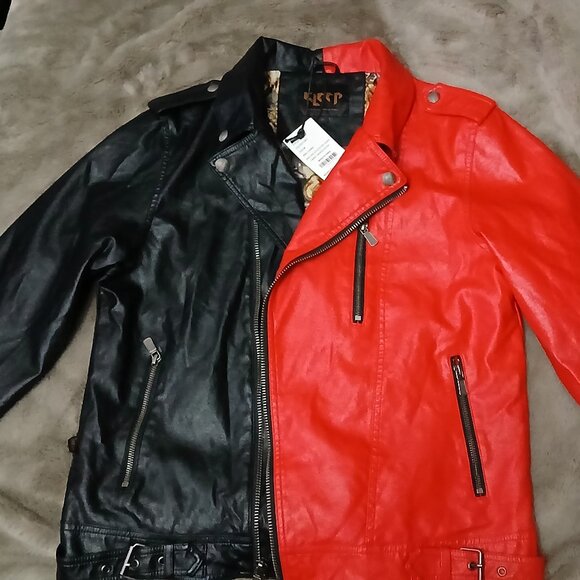 FREE SHIPPING! Beautiful Kleep Two-Tone Moto Jacket, Size Medium, Excellent, NWT